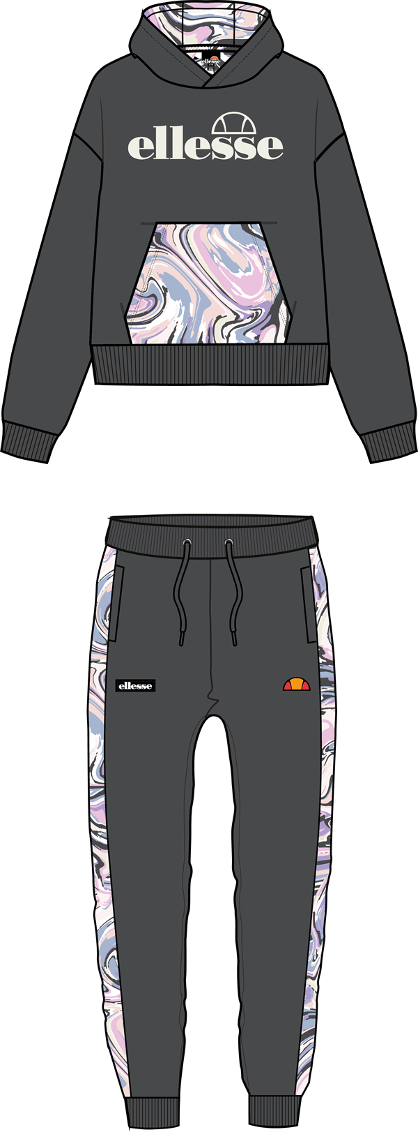Ellesse Allerona Sæt Mørkgrå