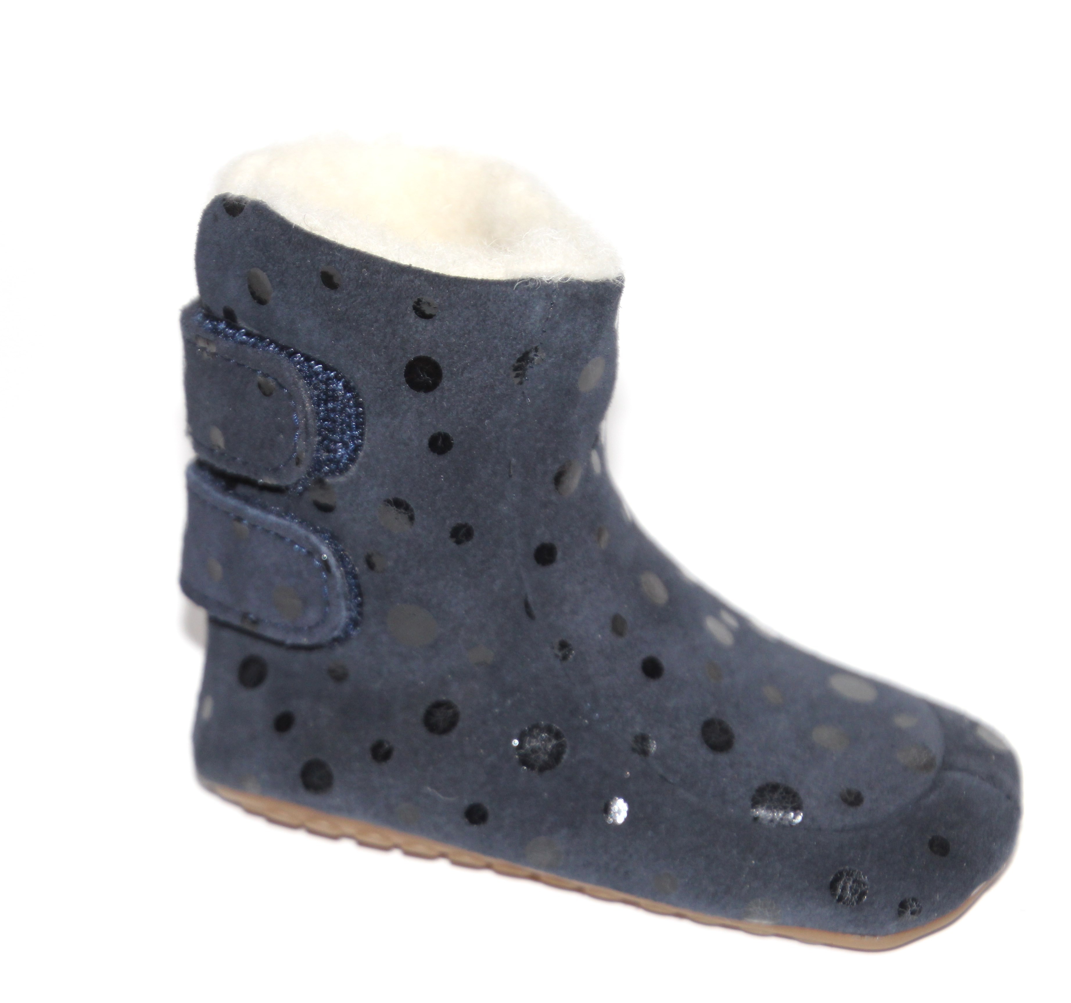 Pom Pom Uld Hjemmesko Navy Dot